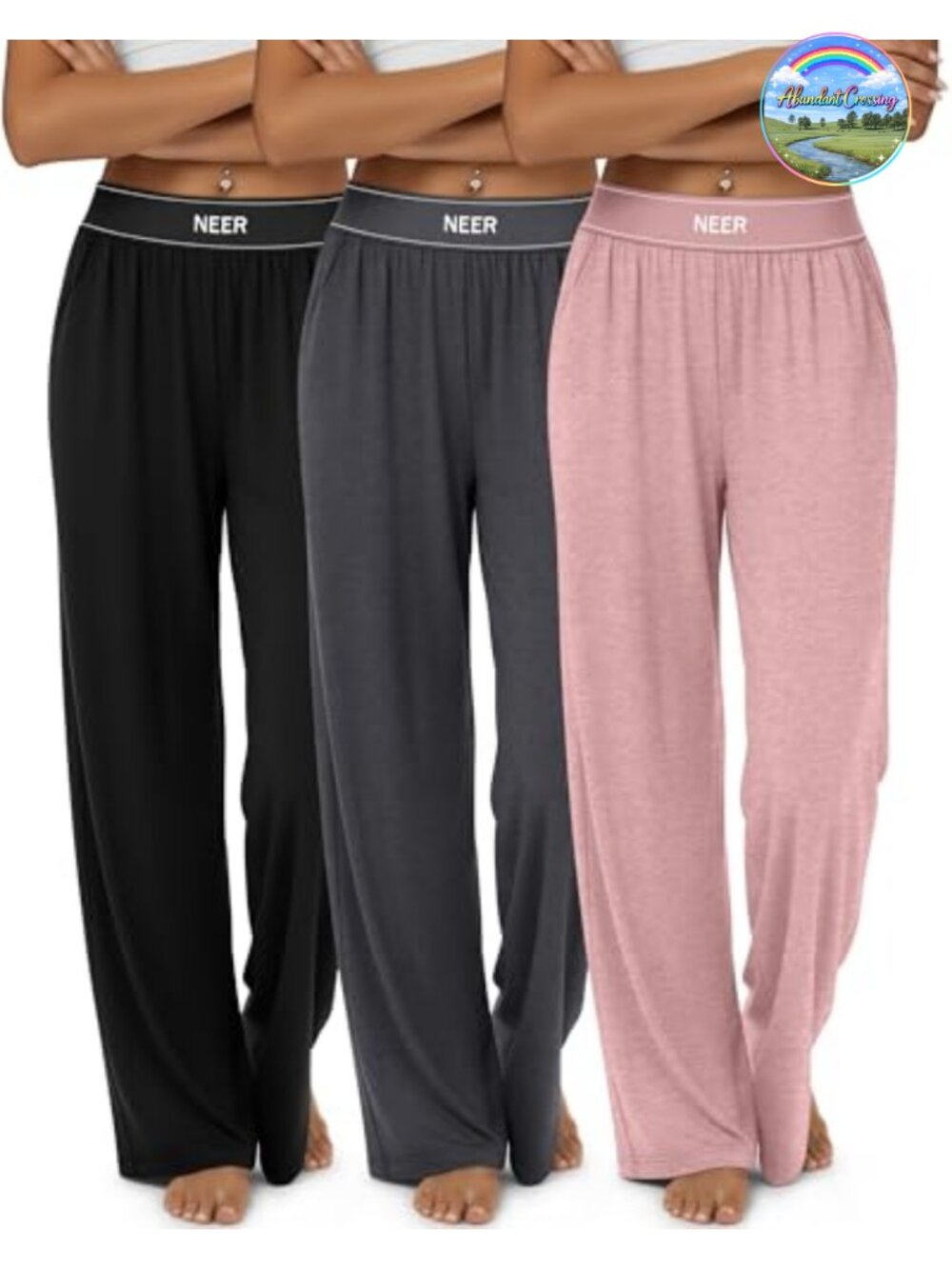 Women's Cotton Wide Leg Sweatpants High Waist Yoga Lounge Pants